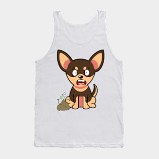 Funny small dog smells stinky poo poo Tank Top